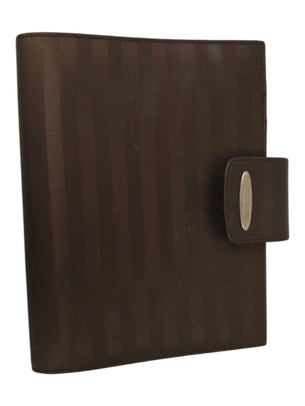 Day Runner Brown Striped Fabric Folio Organizer Planner